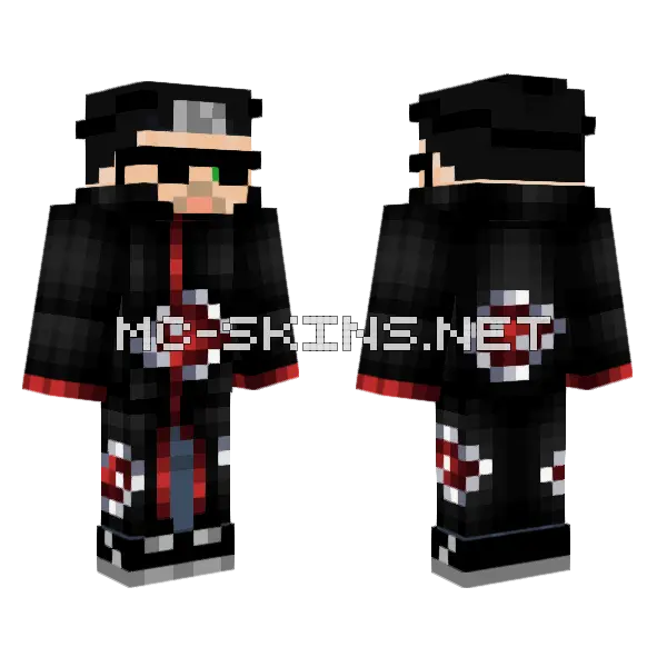Maximus Akatsuki Naruto Minecraft skin, front and back