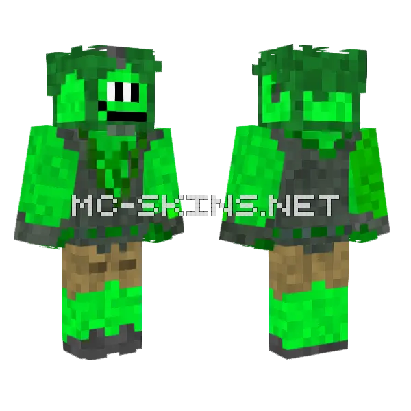 Maxlplays Dark Green Iteration Minecraft skin, front and back