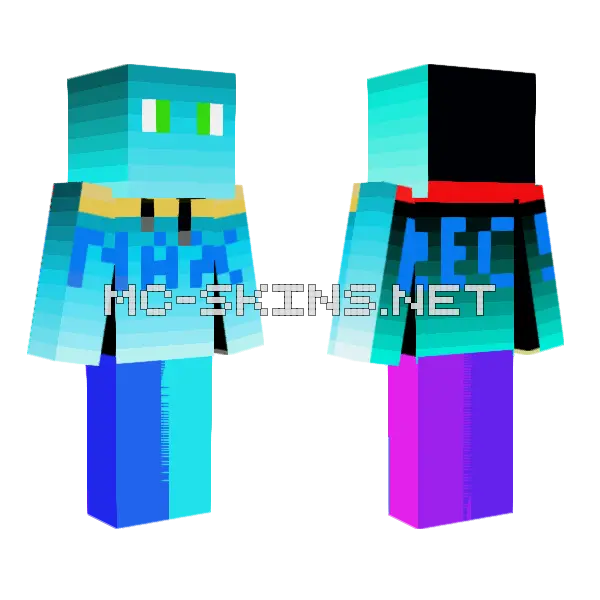 Maxrecs Blue Gradient Minecraft skin, front and back