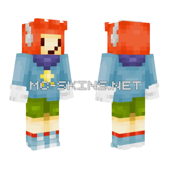 Maxwell Scribblenauts Minecraft skin, front and back
