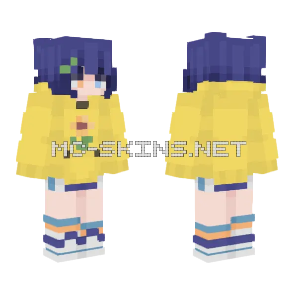 May Sunflowers Minecraft skin, front and back