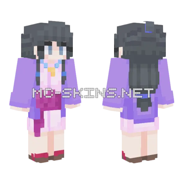 Maya Fey Minecraft skin, front and back
