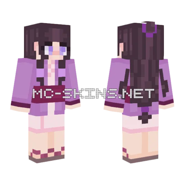 Maya Fey Minecraft skin, front and back