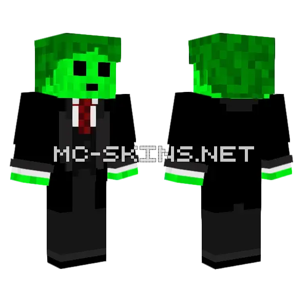 Mayor Lettuce Red Minecraft skin, front and back