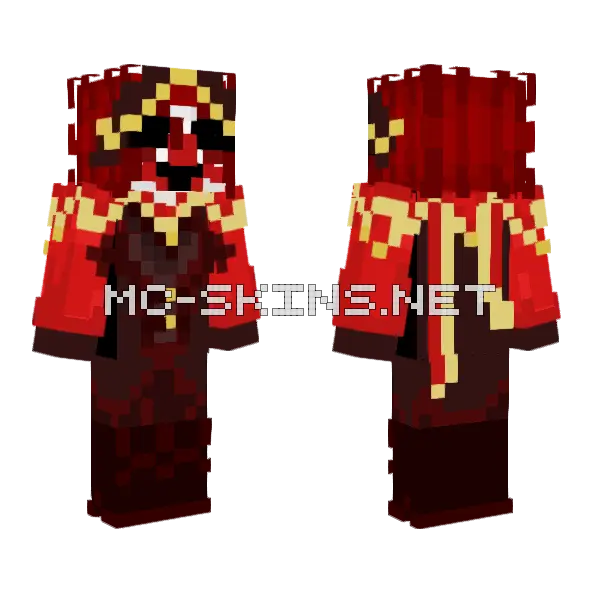Mazaki Red Suit Minecraft skin, front and back
