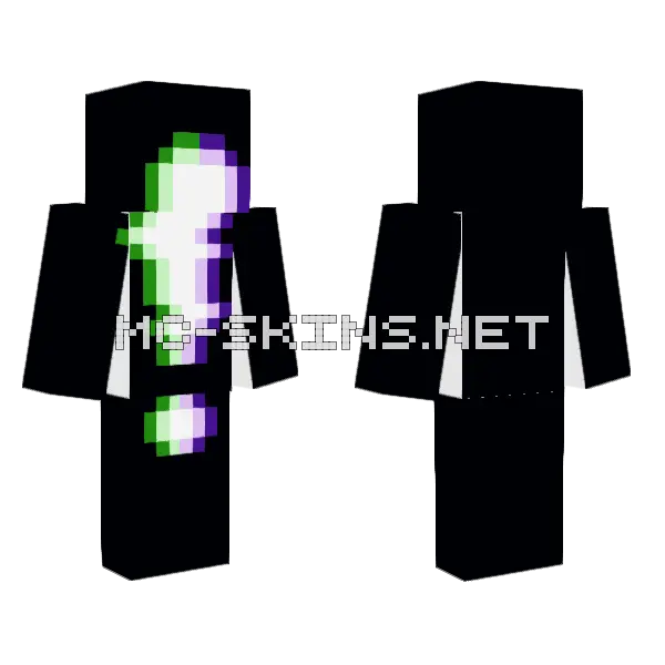 MC Server I Play On Minecraft skin, front and back