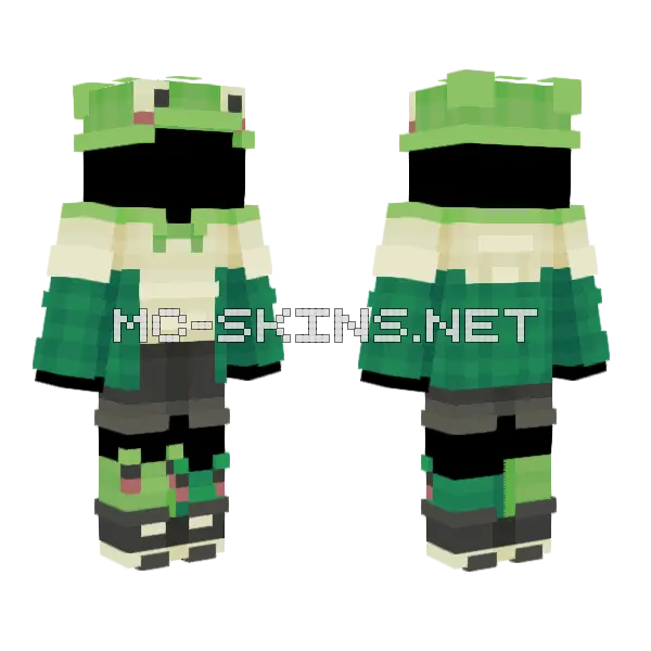 Mcc Grenn Geckos Base Minecraft skin, front and back