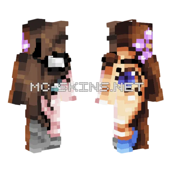 Me And Luna Chat Minecraft skin, front and back
