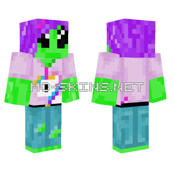Me As An Alien Minecraft skin, front and back