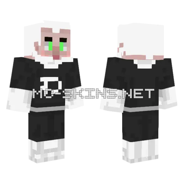 Me As Danny Phantom Minecraft skin, front and back