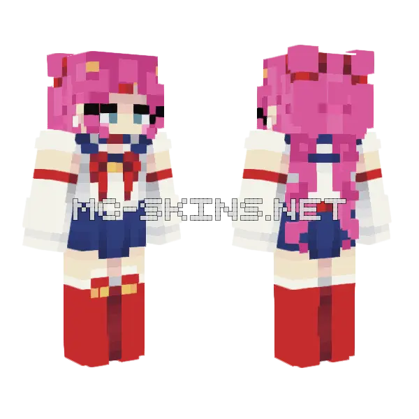 Me As Sailor Moon Minecraft skin, front and back