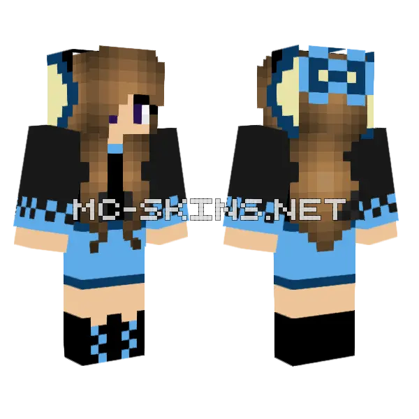 Me As Vaporeon Minecraft skin, front and back