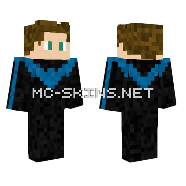 Me But Nightwing Minecraft skin, front and back