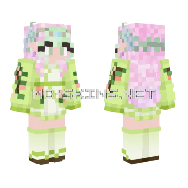 Meadow OC Kimono Minecraft skin, front and back