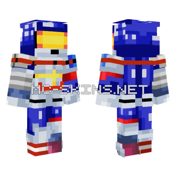 Meca Sonic Minecraft skin, front and back