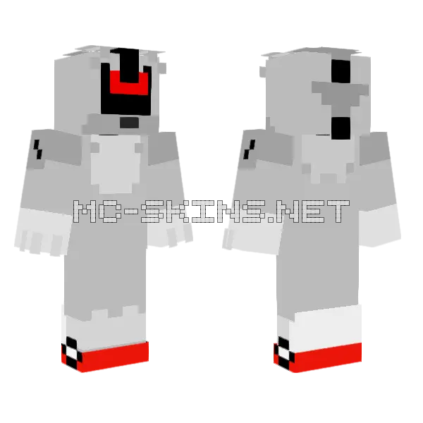 Mecha Sonic Minecraft skin, front and back