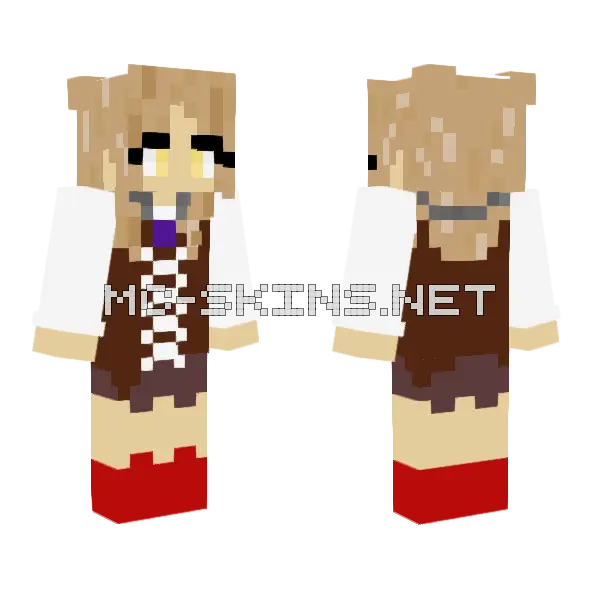 Medieval Girl Minecraft skin, front and back