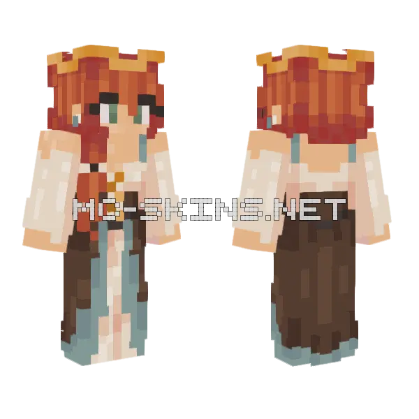Medieval Girl Outfit Minecraft skin, front and back