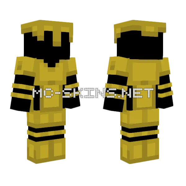 Medieval Gold Hive Armour Minecraft skin, front and back