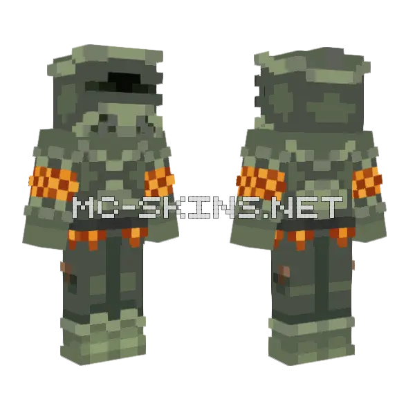 Medieval Knight Green Tinted Minecraft skin, front and back