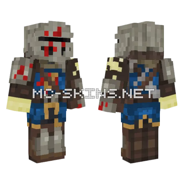 Medieval Knight Survivor Minecraft skin, front and back
