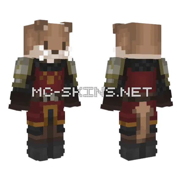 Medieval Otter Minecraft skin, front and back