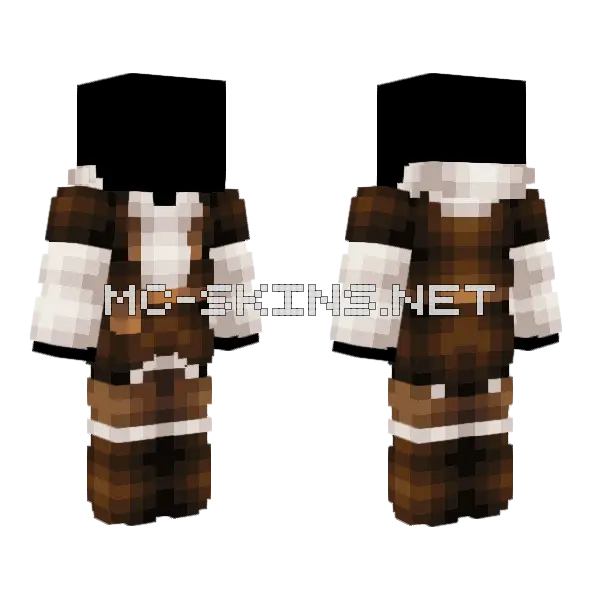 Medieval Viking Villager Outfit Minecraft skin, front and back
