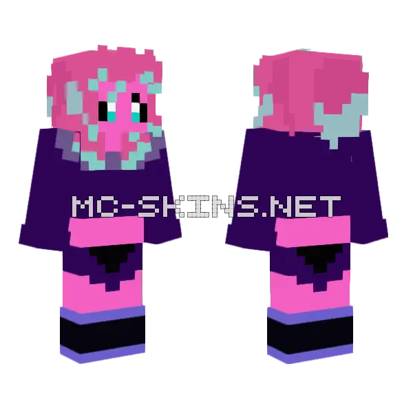Medium Demon Girl Minecraft skin, front and back