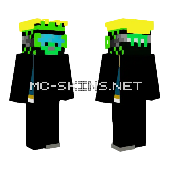 Medyk2000 Kask Yellow Minecraft skin, front and back