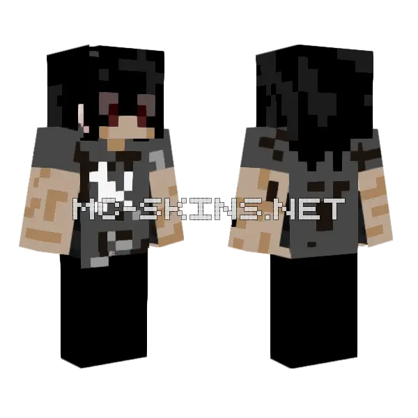 Meeeee Gray Hoodie Minecraft skin, front and back