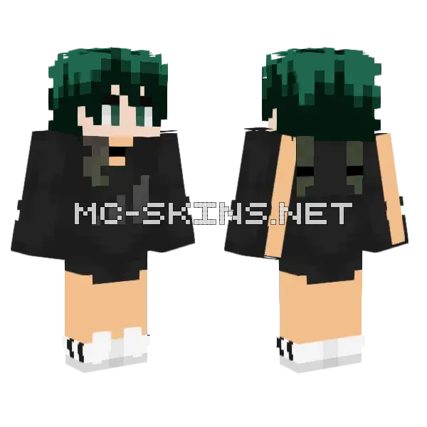 Meeeee Green Outfit Minecraft skin, front and back