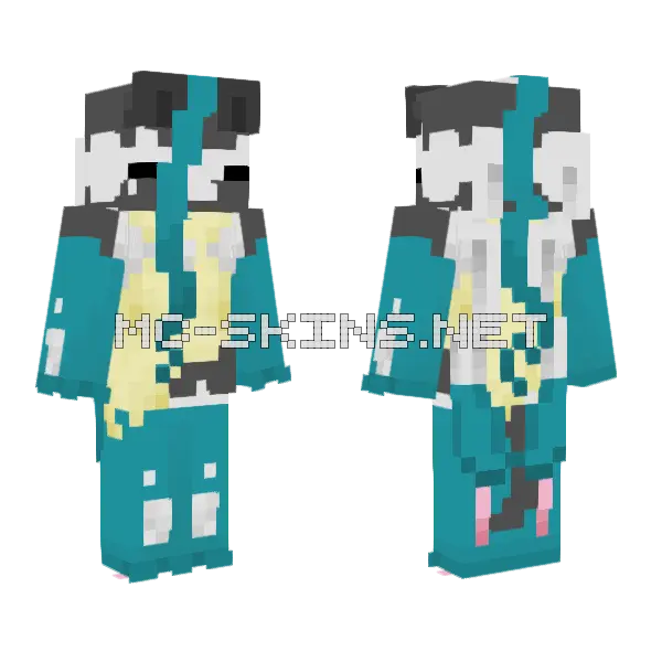 Mega Lucario Z Minecraft skin, front and back