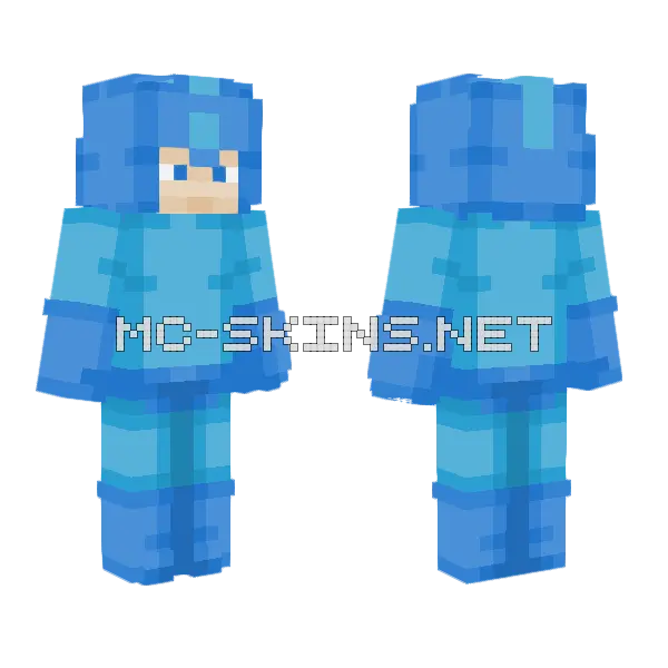 Mega Man Minecraft skin, front and back