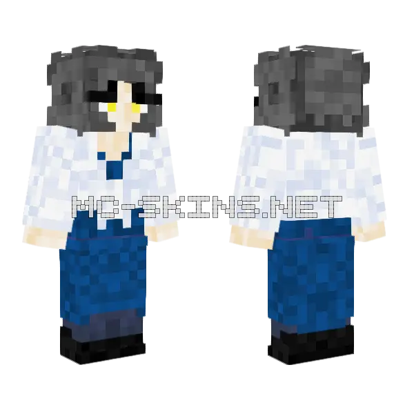 Megu1 Blue Outfit Minecraft skin, front and back