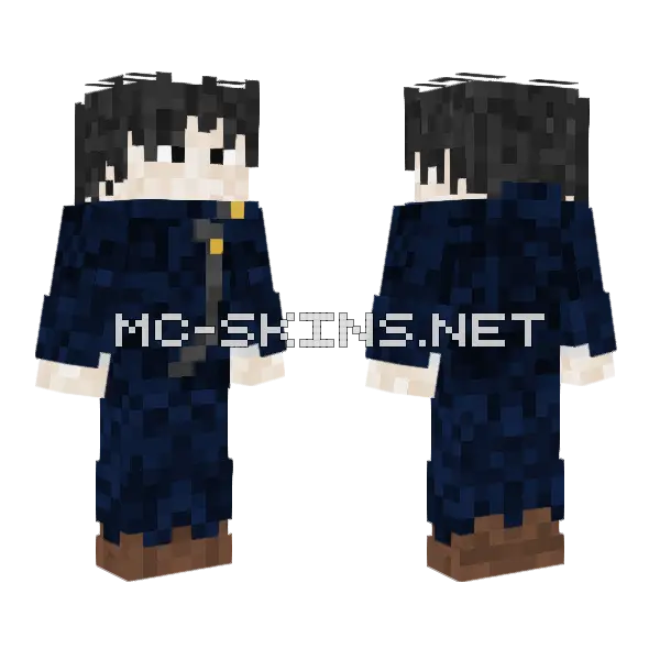 Megumi Fushiguro Minecraft skin, front and back