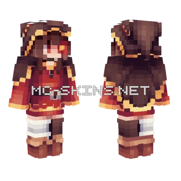 Megumin Witch Skin Minecraft skin, front and back