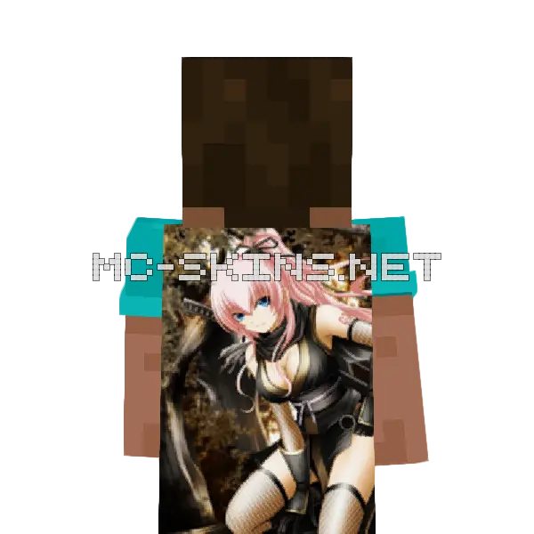 Megurine Luka Ninja Minecraft cape worn on a player