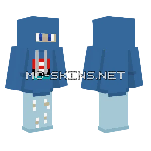 Meh With My Hood Minecraft skin, front and back