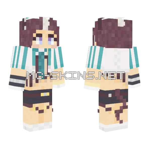 Mejiro Ryan Minecraft skin, front and back