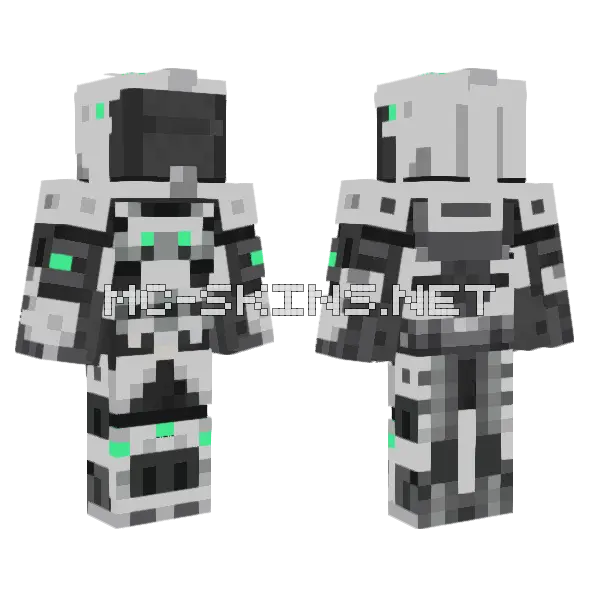 Mekasuit Mekanism Minecraft skin, front and back