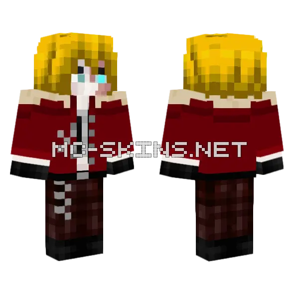 Mello Death Note Jacket Minecraft skin, front and back