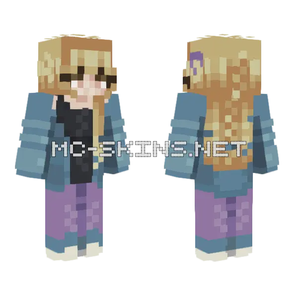 Melody Blue Outfit Minecraft skin, front and back