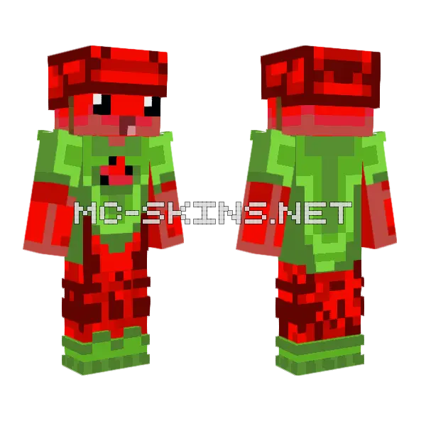 Melol Watermelon Skin Minecraft skin, front and back