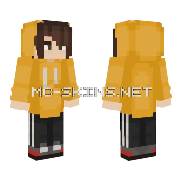 Melol Yellow Hoodie Minecraft skin, front and back