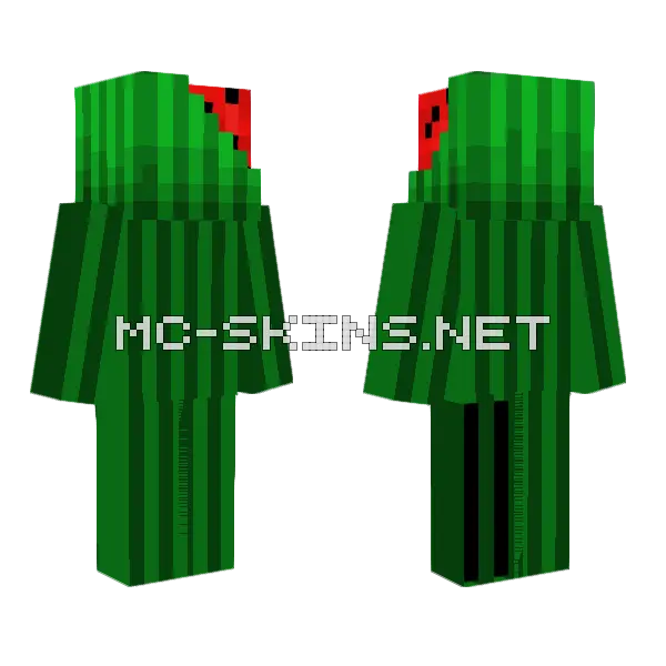 Melon Guy Minecraft skin, front and back