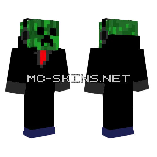 Menager Creeper Gamer Minecraft skin, front and back