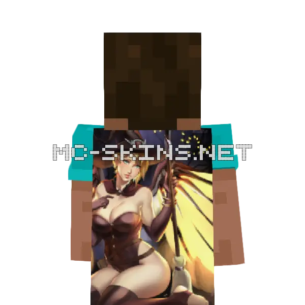 Mercy Halloween Minecraft cape worn on a player