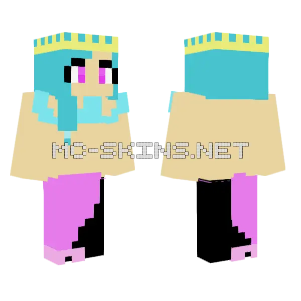 Mermaid Minecraft skin, front and back