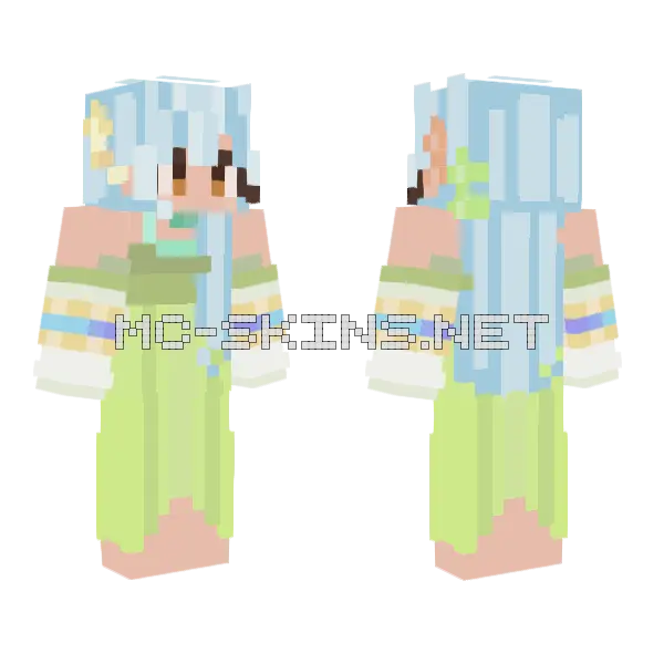 Mermaid Dream Minecraft skin, front and back