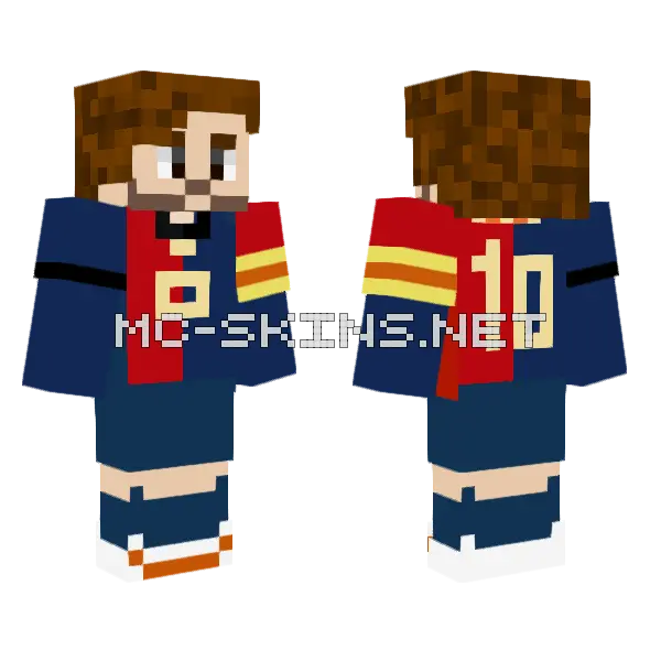 Messi Footballer Skin Minecraft skin, front and back